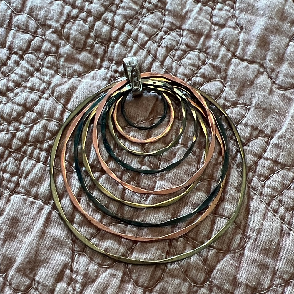 Elegant Multi-Tone Hoop Pendant 925